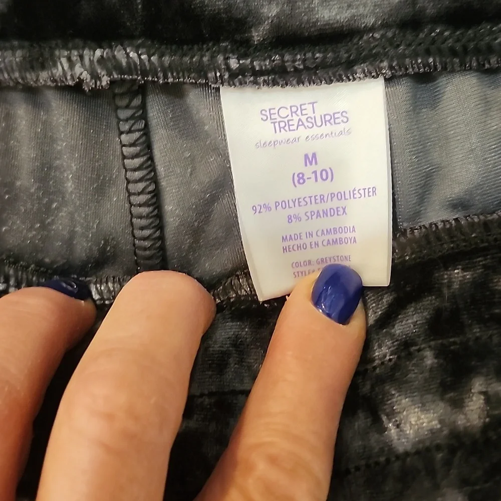 Grey Crushed Velvet Jogger/lounge Pants - Picture 3 of 3